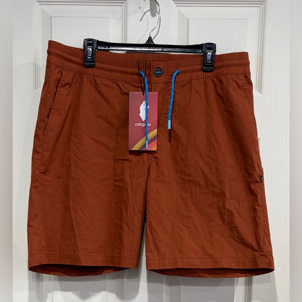 Cotopaxi Men's Large Salto Organic Ripstop Shorts Rust Spice NWT Zip Pocket